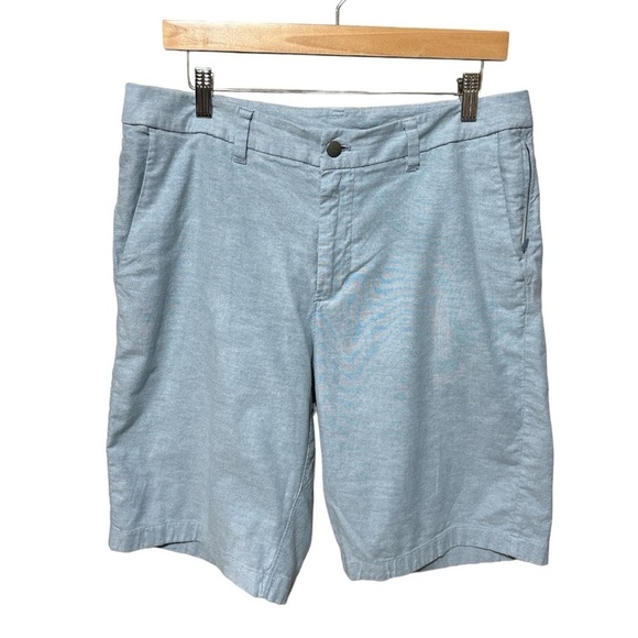 EUC - Lululemon ABC Commission Canvas Flat Front Shorts - size 32 - blue - Picture 2 of 5